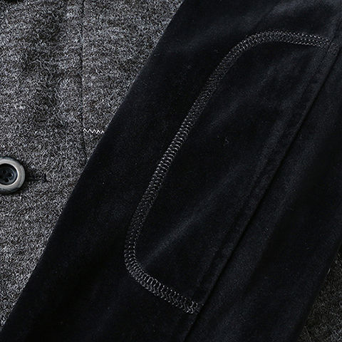 Yi Net Preferred Quality Men's Clothing Men's Business Casual Woolen Stitching Button Stand Collar Suit Jacket. 