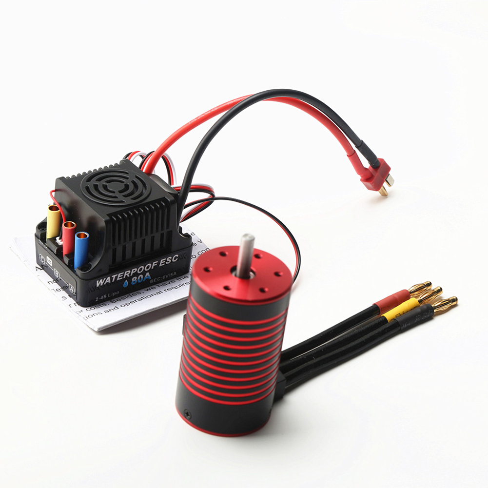 GC 3660 Brushless Motor 2600kv/3100kv/3800kv/4200kv With 80a Brushless Esc Compatible For Traxxas Wltoys Rc Car 1/8/1/10 Tamiya. 