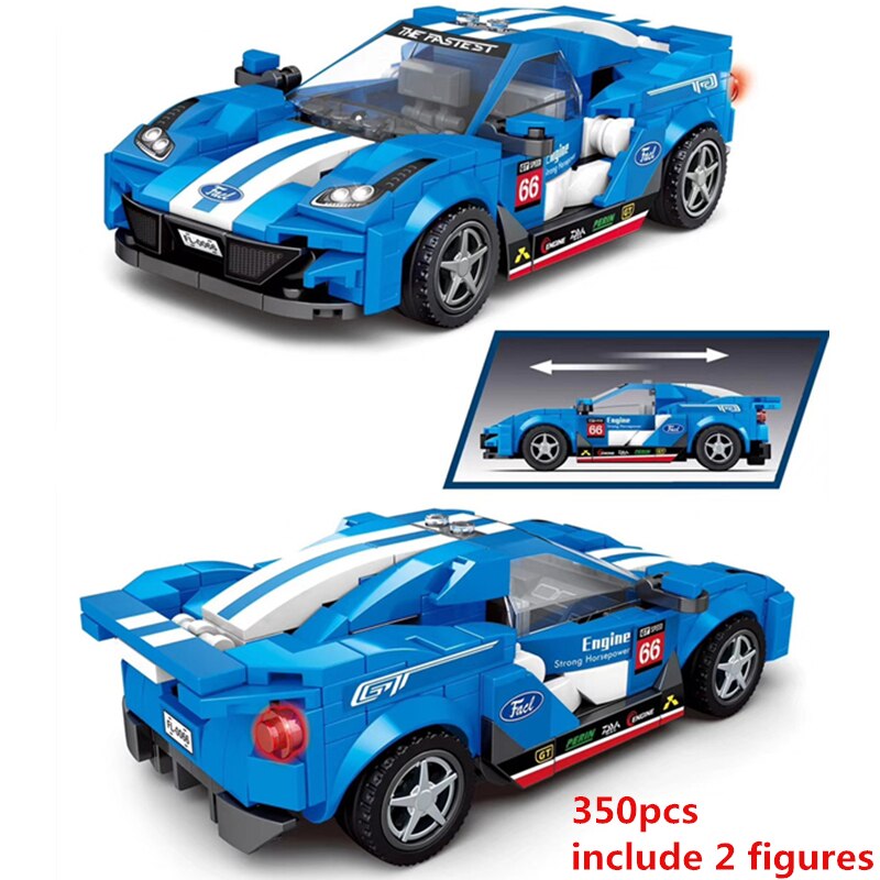 【happy one】2020 NEW Technic Speed Champion bricks race Mustang GT GTR P1 Car Model Creator For Children. 