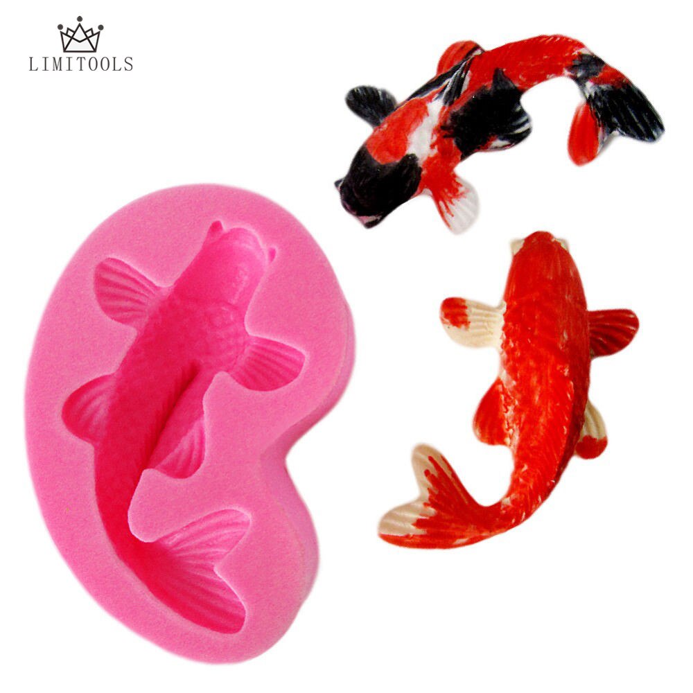 【happy one】New Koi Animal Fondant Cake Chocolate Molds for Kicthen Baking Decorstions Mold Tools. 