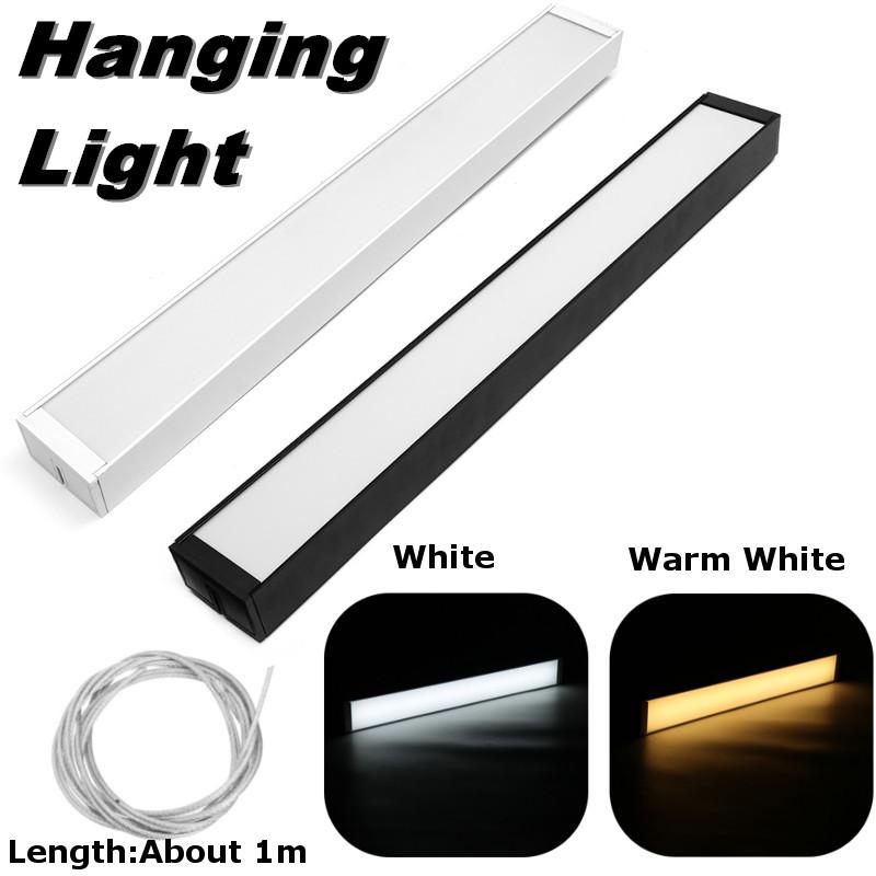 Smuxi Office LED Furniture Light Modern Linear Pendant Lamp Hanging Bar Droplight For Conference Room Study Home Decor Pure White - White shell white light. 