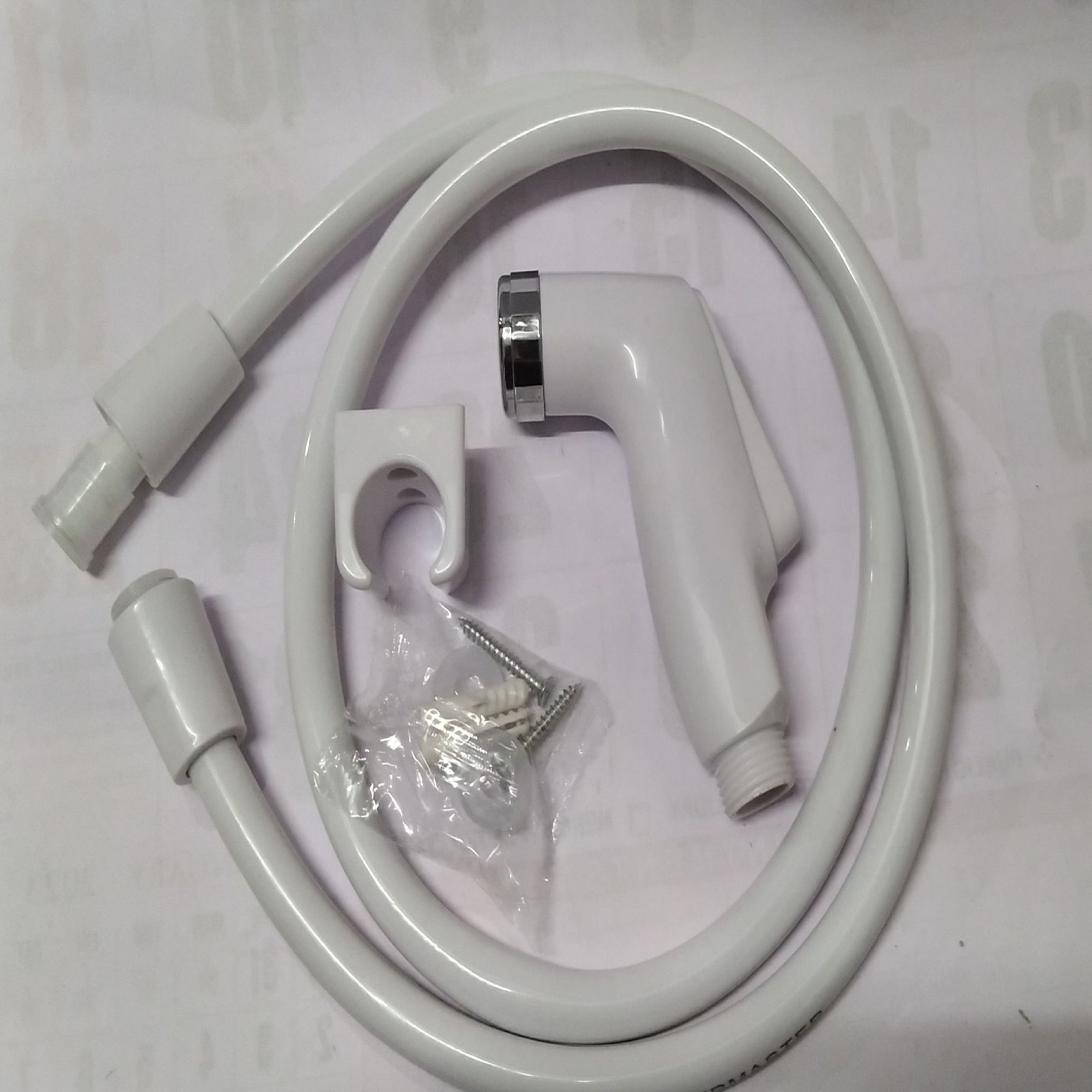 Push Shower Set- Commode Shower Set -Push Button Shower -set  Bathroom Sprayer set White. 