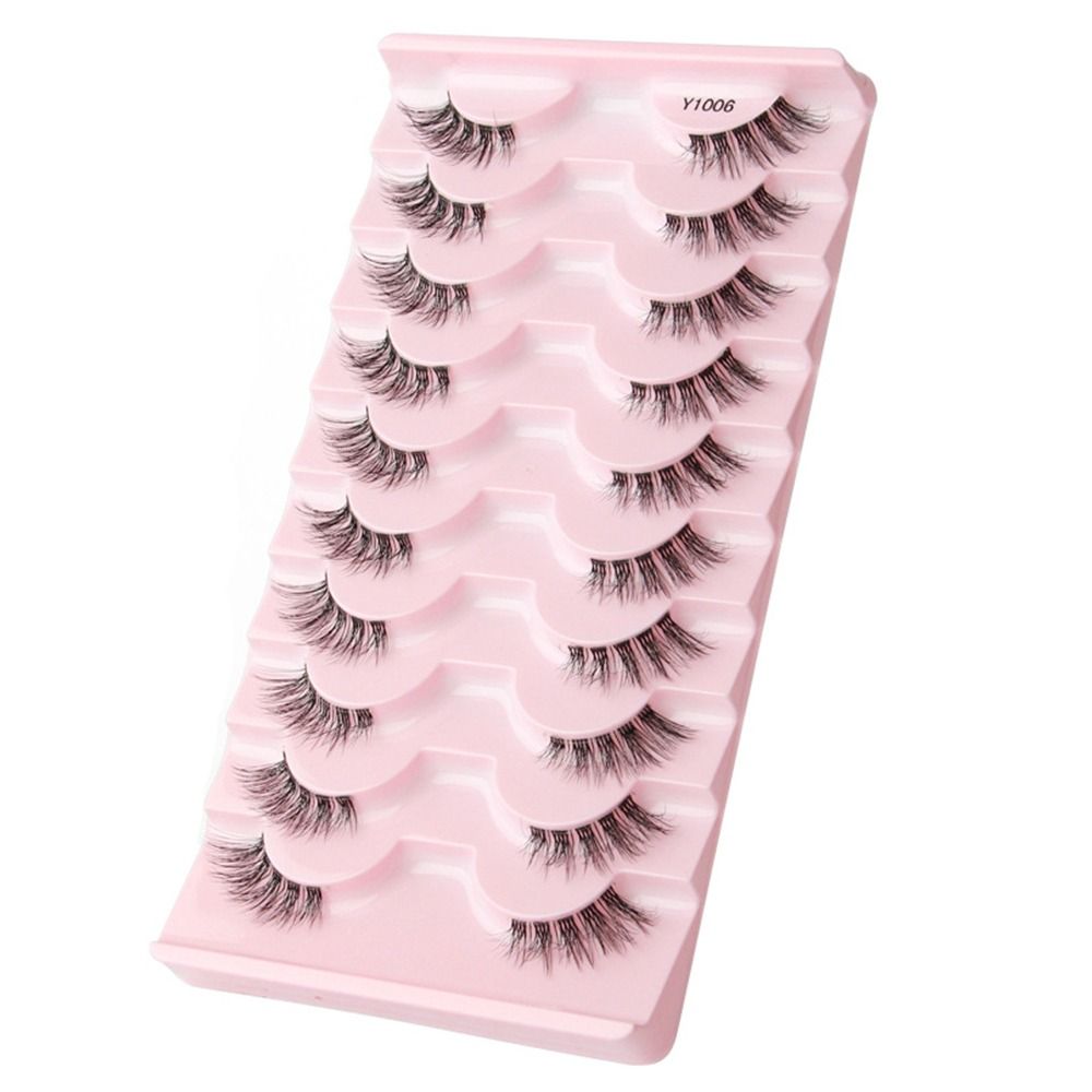 Short Half Eyelashes Accent Corner Lashes Natural Look Cat Eye Half Lashes with Clear Band False Eyelashes. 