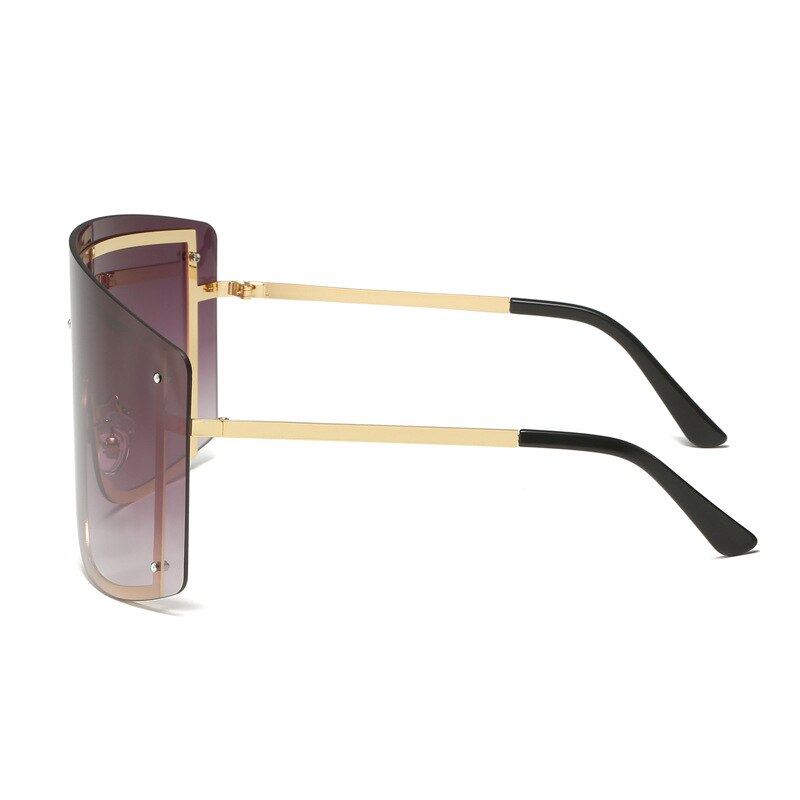 【happy one】purpleBig Square Frame Women Colorful Personality Trend Gradient Sun glasses Men Yellow Oversized Eyewear. 