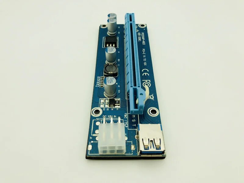 Mini PCIe PCI-E PCI Express Riser Card to PCIE Extender 16X SATA to 6Pin IDE Molex Power Cable for BTC ETH Litecoin Miner Mining. 