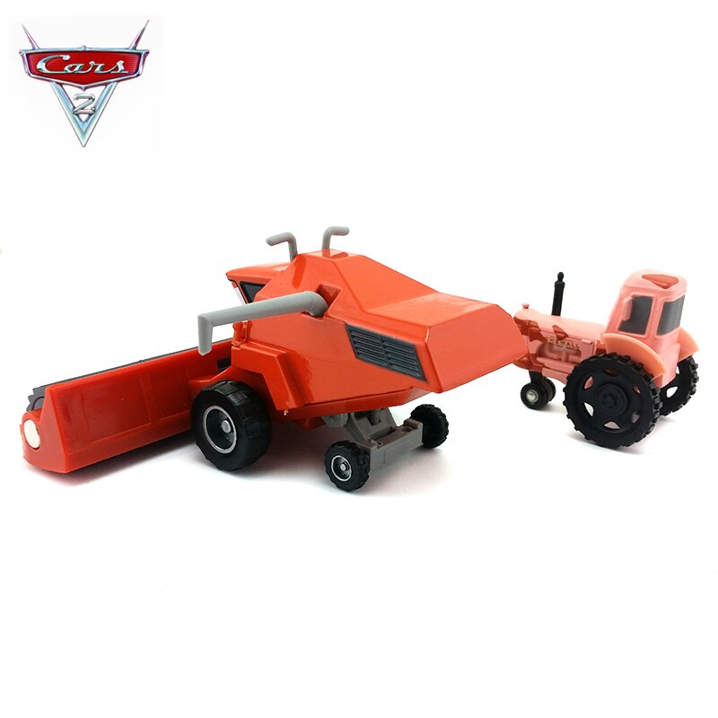 【happy one】Disney Pixar Cars 2 Children's Toy Model Frank Combine Harvester Bulldozer Alloy Car Toys Best Boy Birthday Christmas Gift. 
