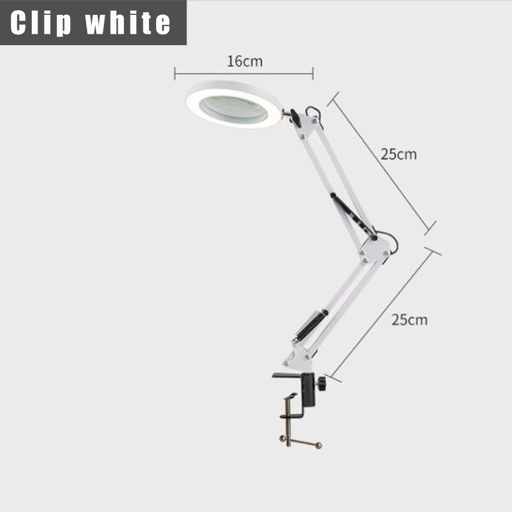 5X Magnifying Glass with Light 2-in-1 LED Lighted Magnifier 3 Color Modes Stepless Dimmable Hands Free Magnifying Desk Lamp. 