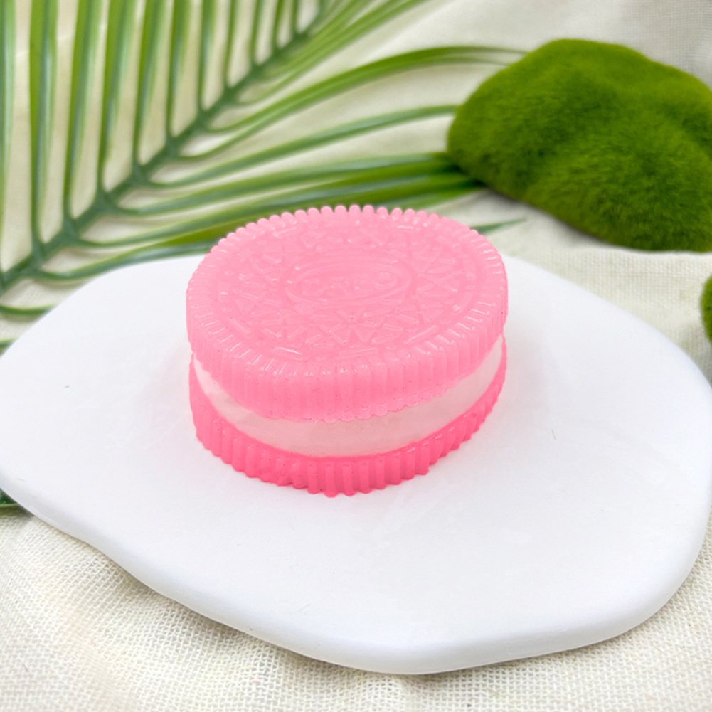 1Pc Mini Handmade Silicone Round Cookies Stress Relief Squishy Toy Mochi Taba Squishy New Fidget Toy Biscuit Pinching Toy. 