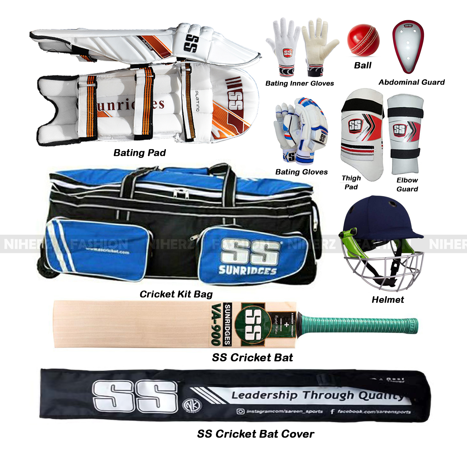 11 In Cricket Kit Full Set For Players-English Willow Bat