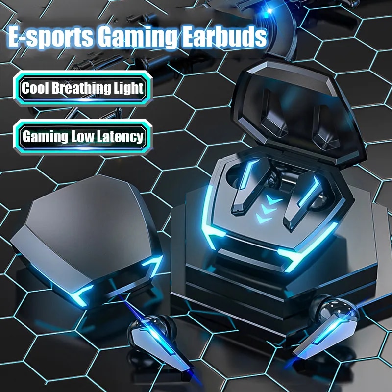 Tecsire M10 Gaming Bluetooth Earphone Wireless Earbuds TWS Stereo Bass Touch Control With Microphone. 