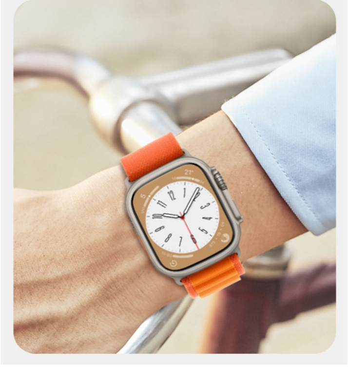 [autismaut] Applicable apple watch1-7 Dai Huaqiang North S8S9 ultra Smart Watch Nylon Integrated Woven Strap. 