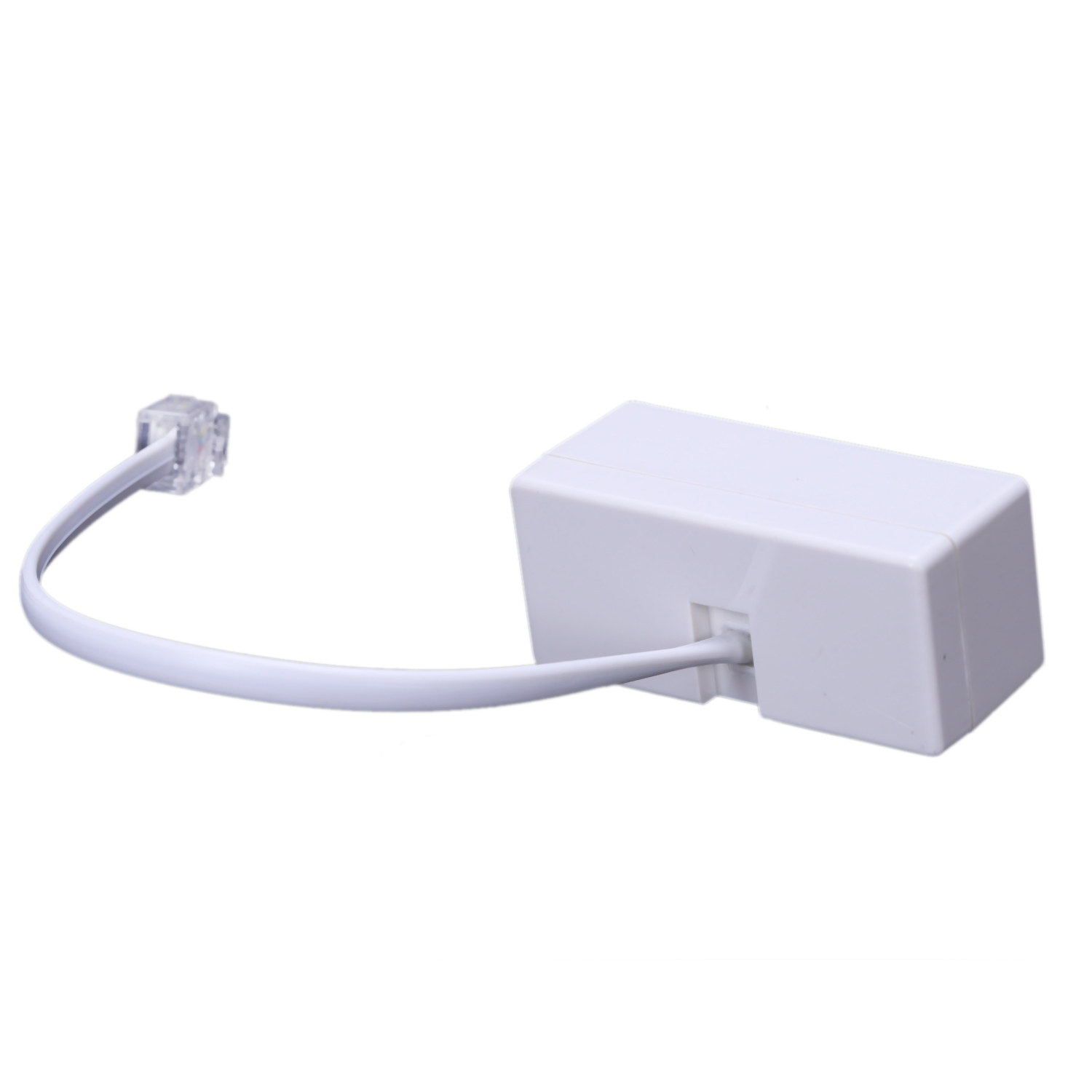 Telephone Convertor-1 x RJ11 Plug to Dual BT Socket Adapter.-White