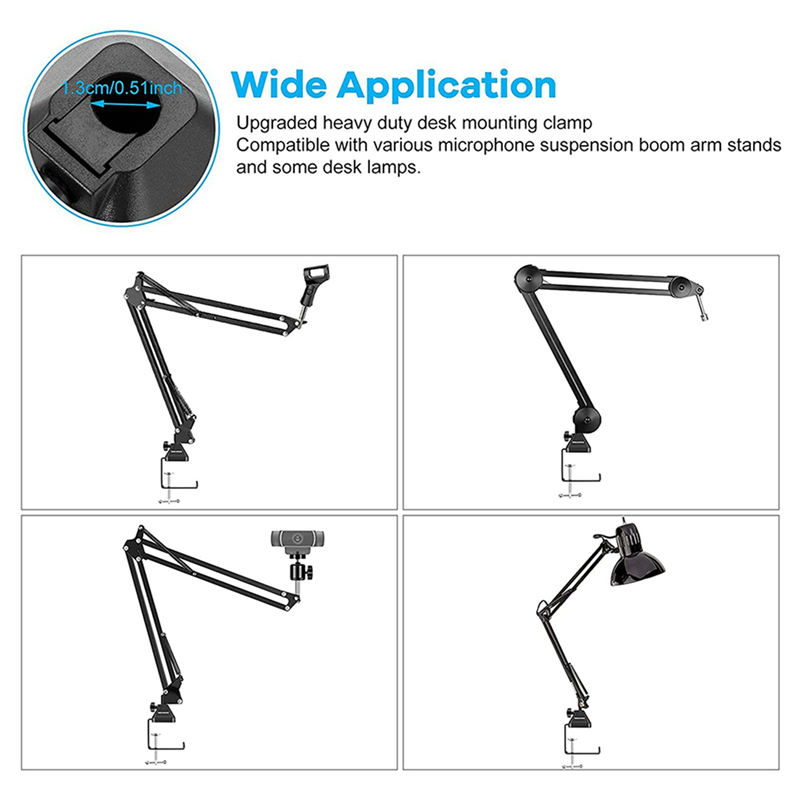 2X Heavy-Duty Table Mount Clamp, C Mounting Clamp Holder with Headset Hook Hanger. 