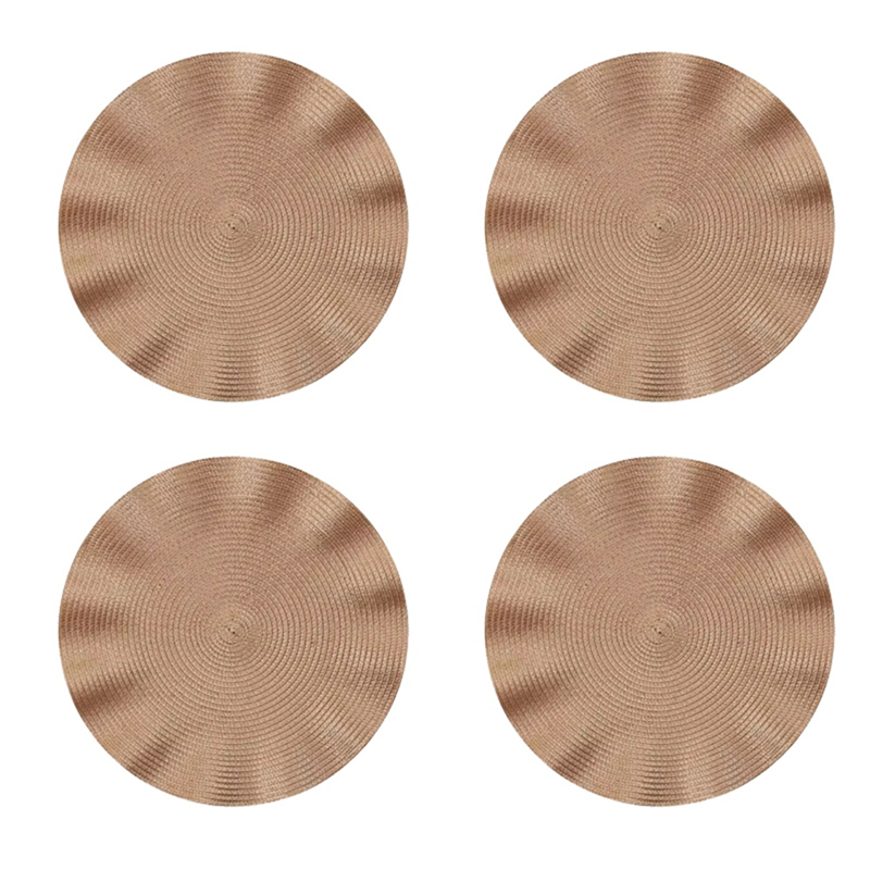 Wood Ear Edge Western Dining Mat Table Oil-Proof,Champagne Color