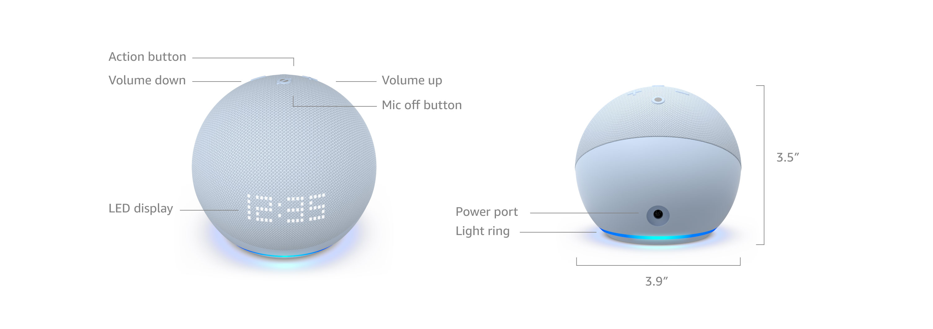 Echo Dot (5th Gen) with clock