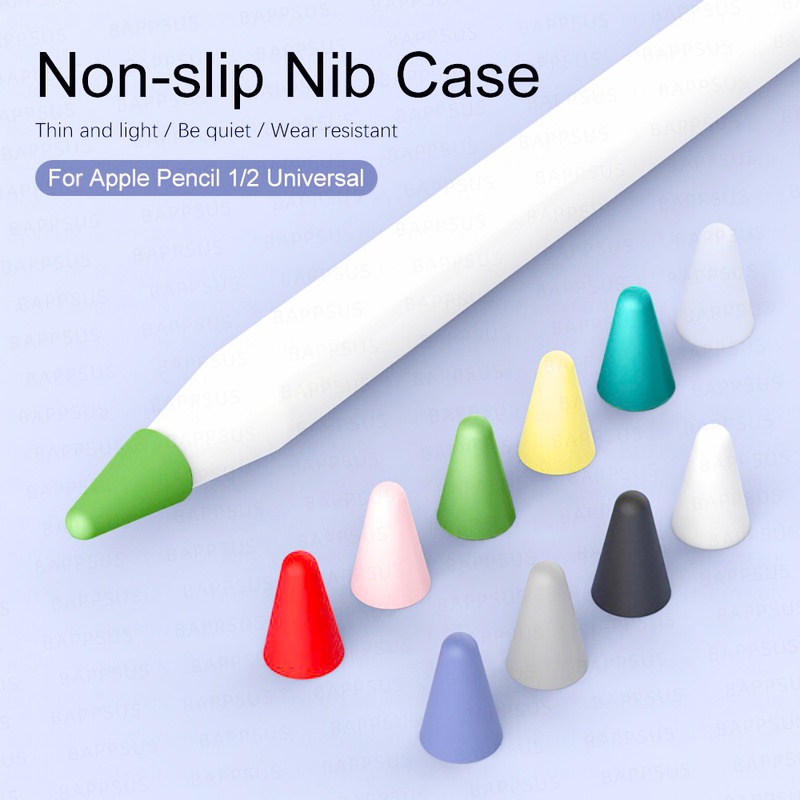 5pcs Soft Silicone Stylus Pen Tip Protector /Replacement Silicone Tip Case Nib Protective Cover /Non-slip Screen Stylus Pencil Tip Protection Cap Universal For Apple Pencil 1/2