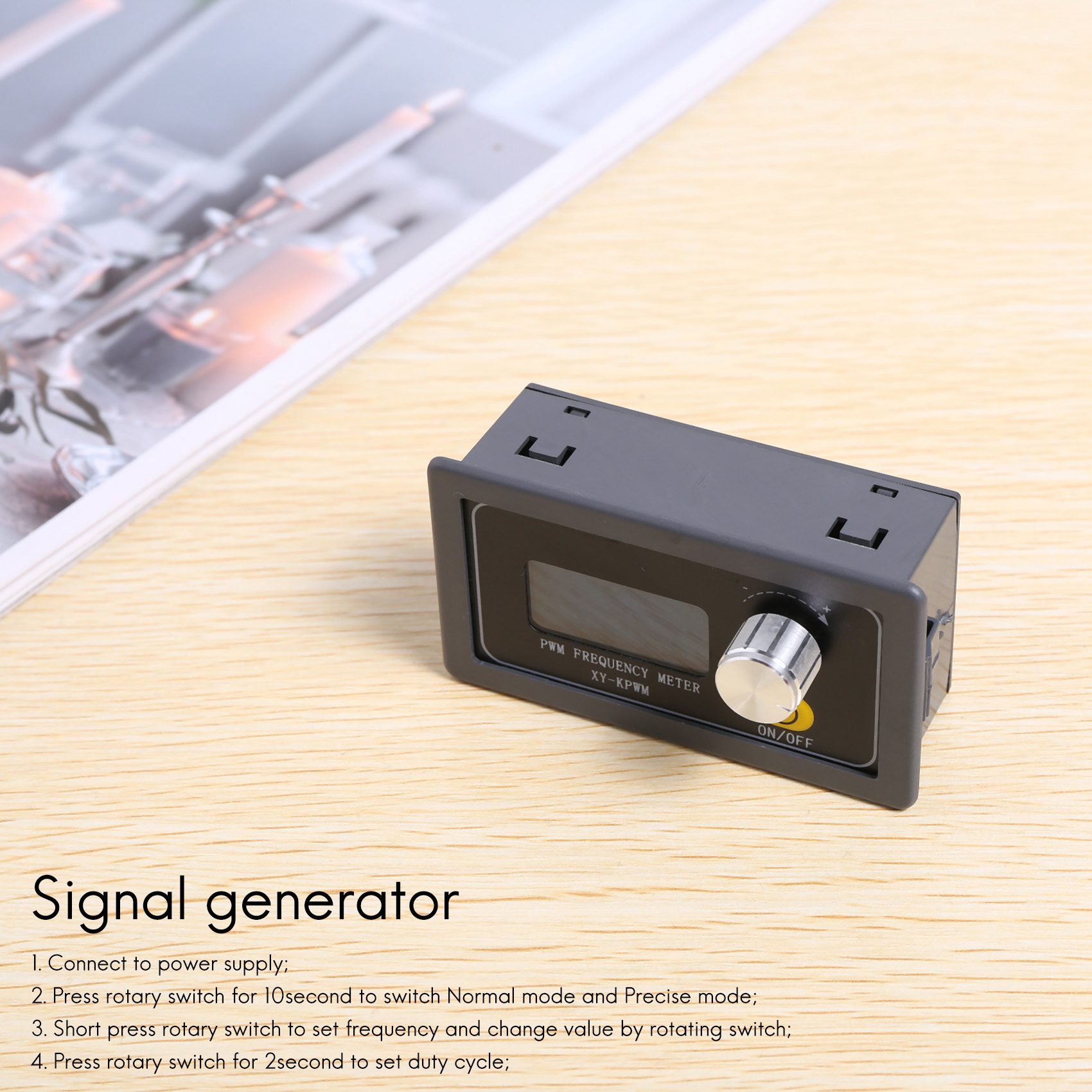 PWM Pulse Frequency Duty Cycle Square Wave Signal Generator. 