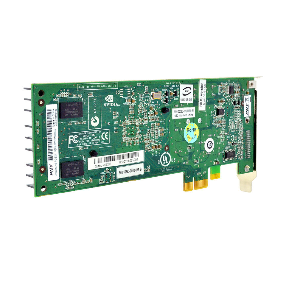 Graphic Card Nvidia Quadro Nvs 285 Pcie x1 128MB High Profile DMS-59. 