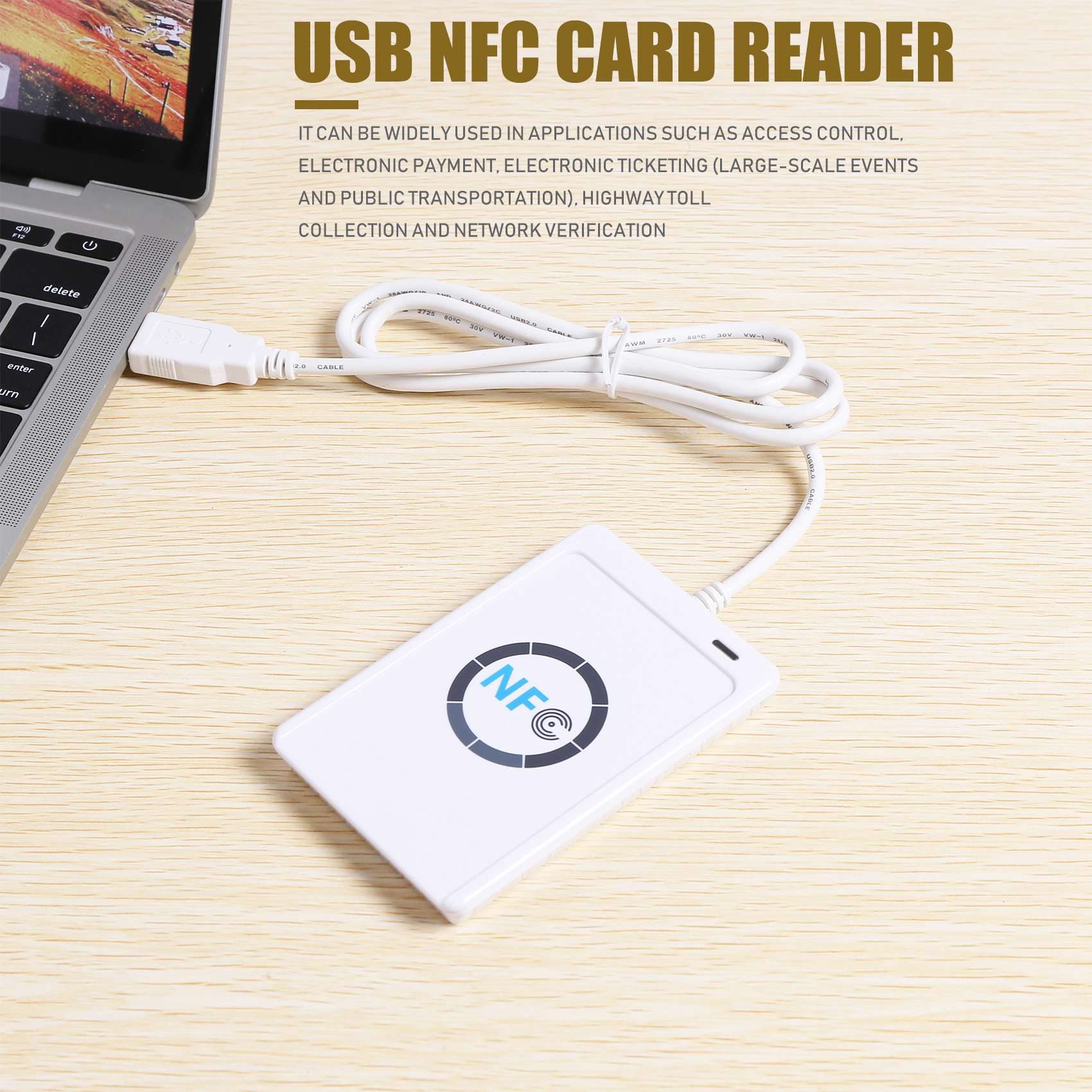 USB NFC Card Reader Writer ACR122U-A9 China Contactless RFID Card Reader Windows Wireless NFC Reader. 