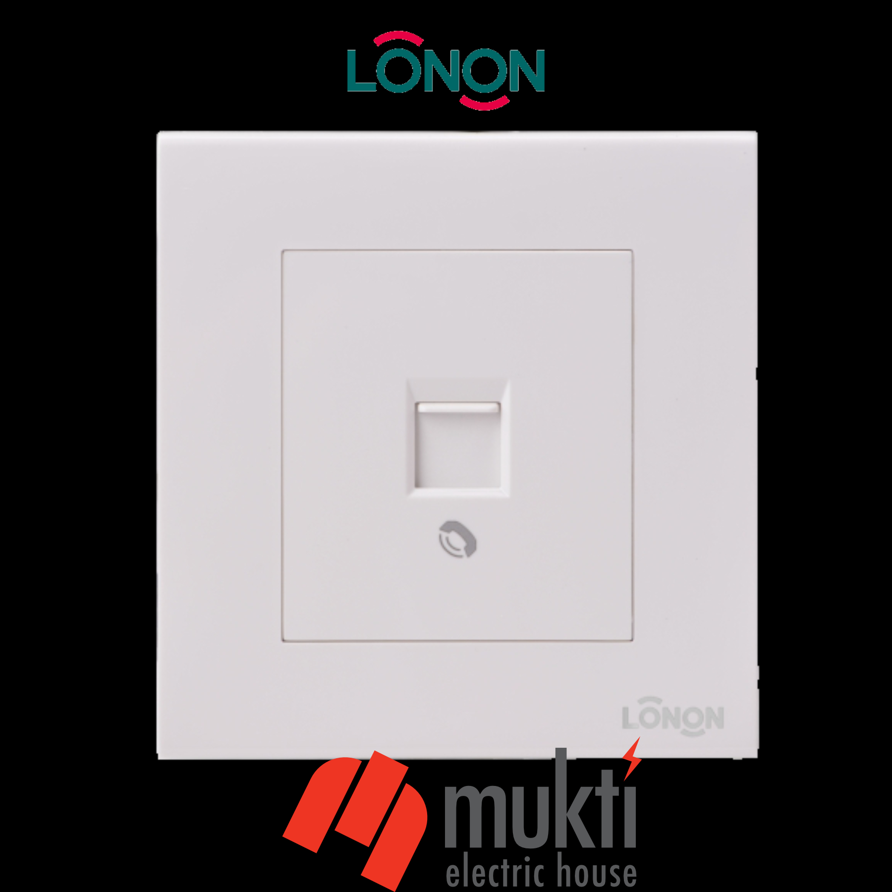 LONON K5 Series Telephone CAT-3 White Socket Audio Electrical Phone Switch 100% Copper