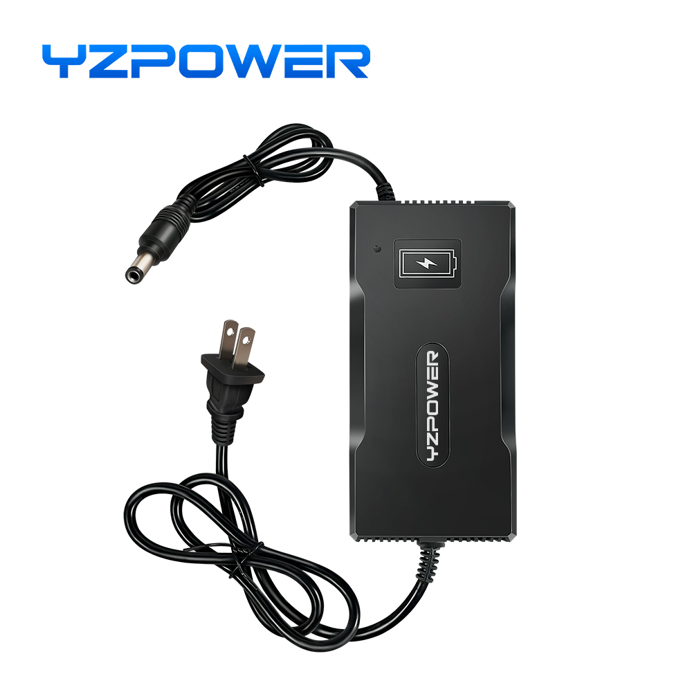YZPOWER 42V 5A lithium battery charger intelligent fast charging 36V 10S electric bicycle power tool universal with cooling fan. 
