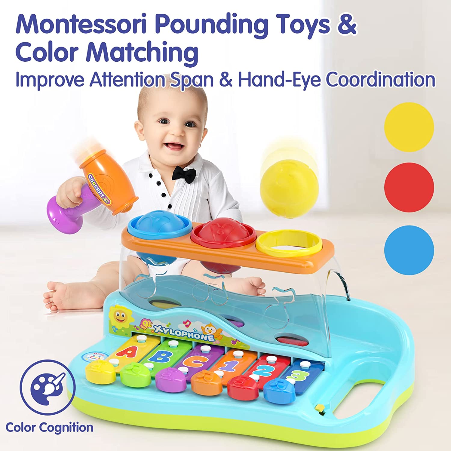 Baby Toys 12-18 Months Montessori Toys for 1 Year Old Girl Gifts, 1 Year Old Toys Pound Toy with Xylophone Toys for 1 Year Old Boy Gifts, Music Developmental Toddler Toys Age 1-2 Baby Boy Girl Toys. 