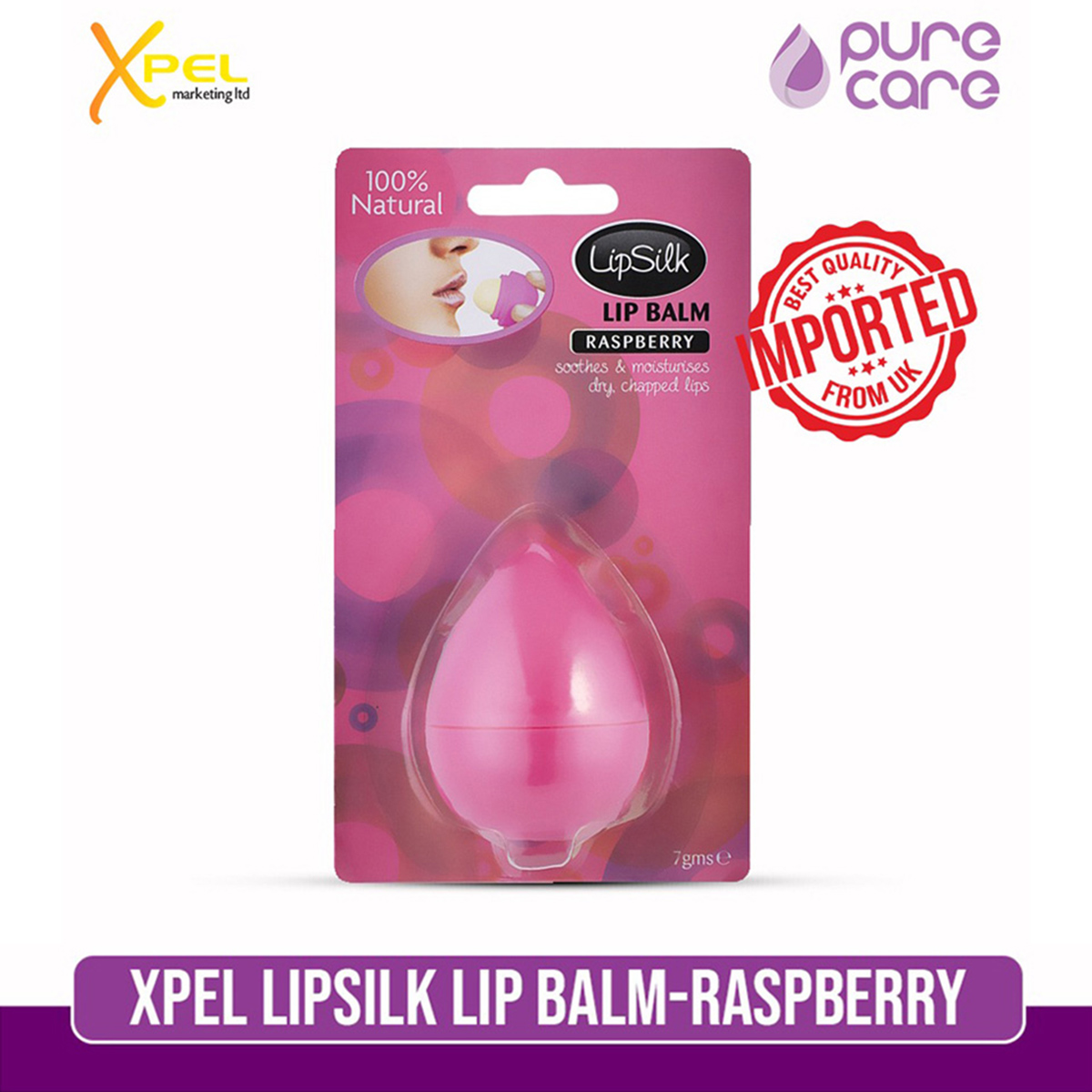Xpel Lipsilk Lip Balm - Raspberry. 