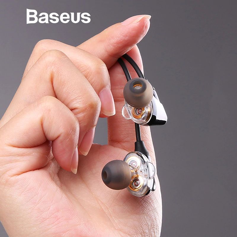 Baseus S10 Dual Driver Moving Coil Dynamic Waterproof Wireless Bluetooth Earphone Headphone - Neckband. 