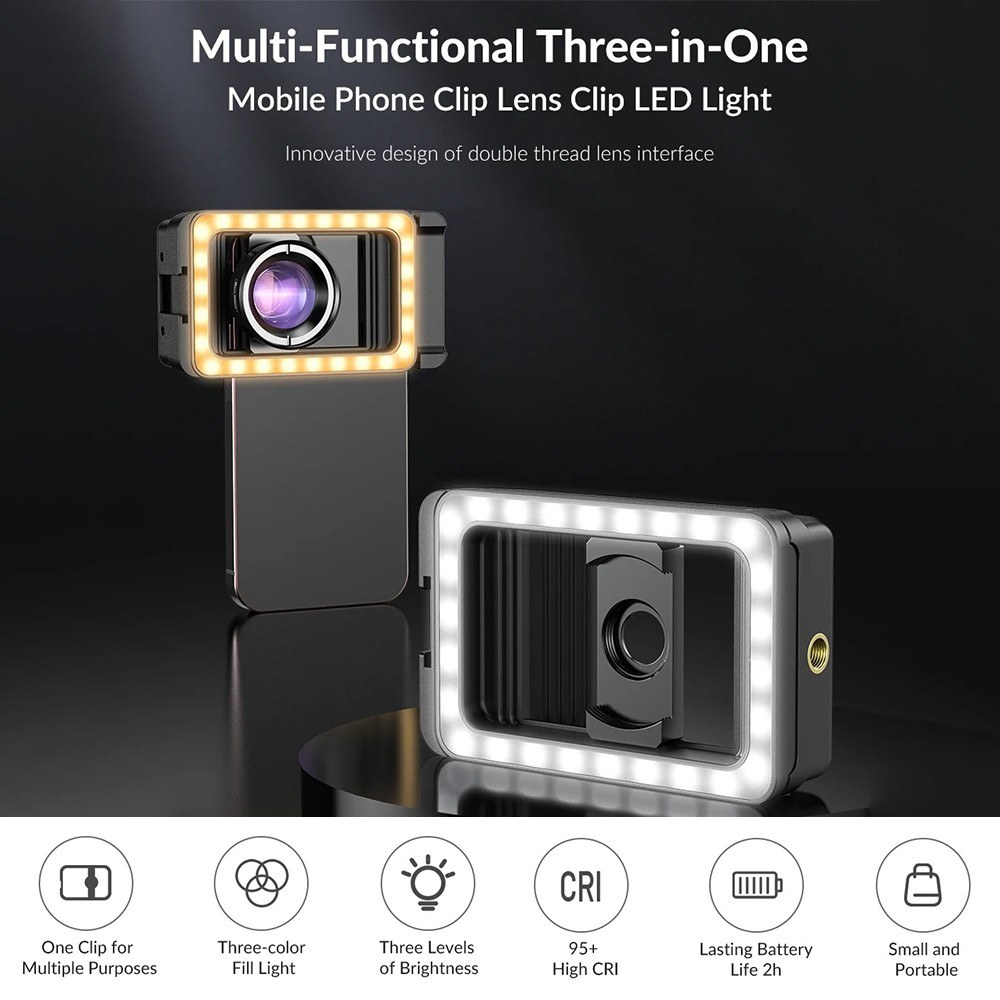 APEXEL FL23 Universal Phone Clip with 0.45�Macro Lens-02#. 