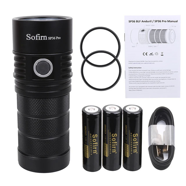 Sofirn SP36 Pro 8000lm Powerful LED Flashlight 4 * SST40 USB C Rejected 18650 Torch. 