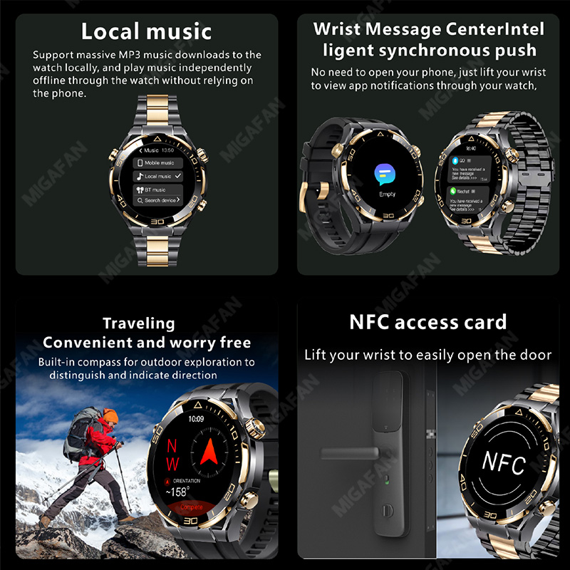 S30 Max Smart Watch 4GB ROM Photo Album Music Gesture Control NFC Compass Heart Rate for Huawei Watches Ultimate Smartwatch Men. 