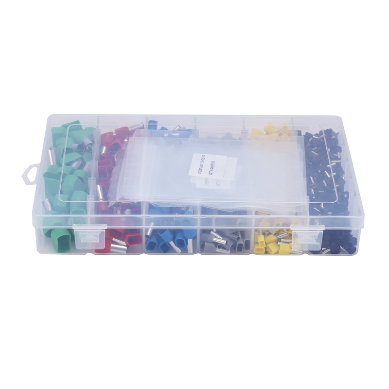 780Pcs Dual Bootlace Ferrule Teminator Kit Crimp Dual Entry Cord End Wire Terminal Connector