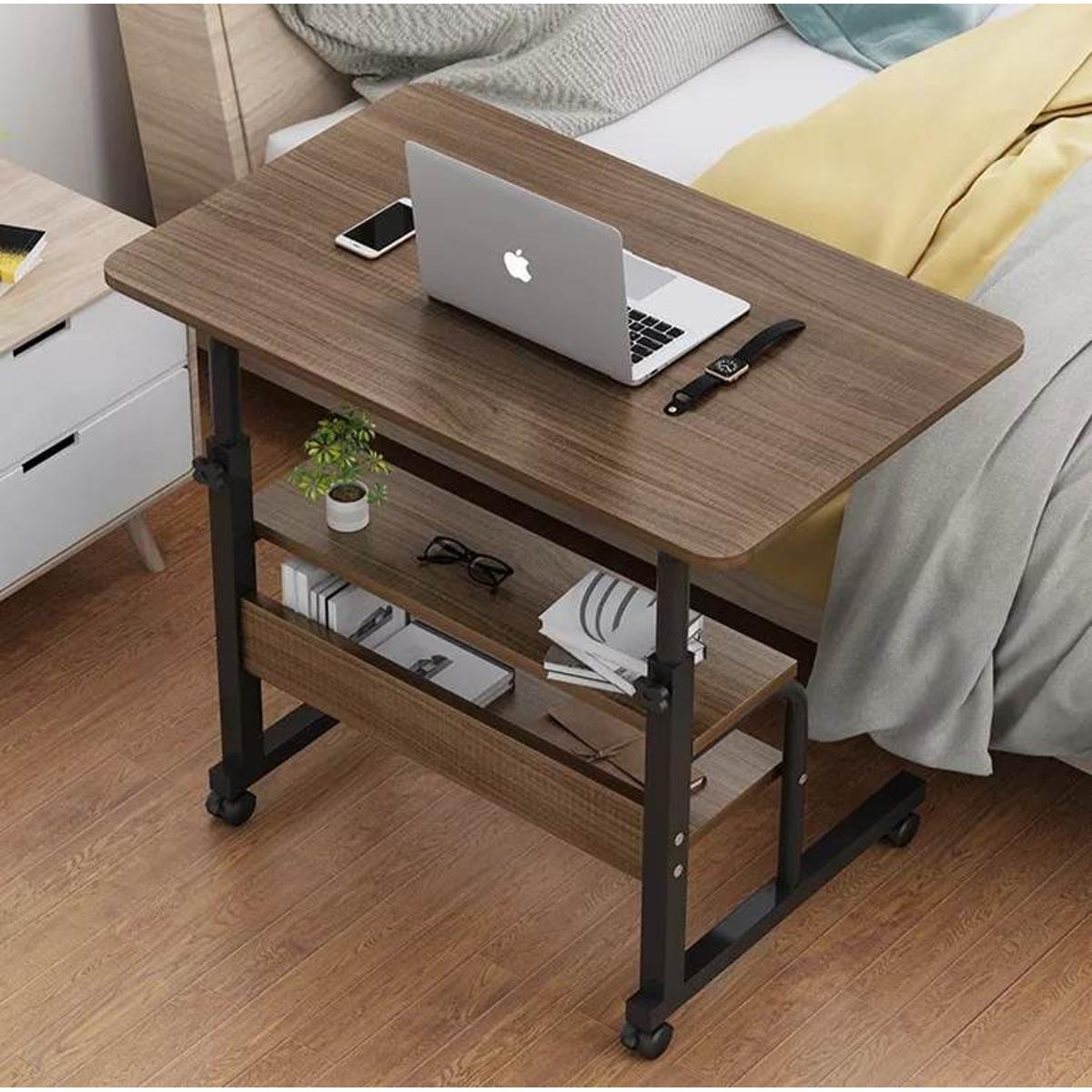 Movable Bedside Adjustable Laptop Table with Wheels - Study.