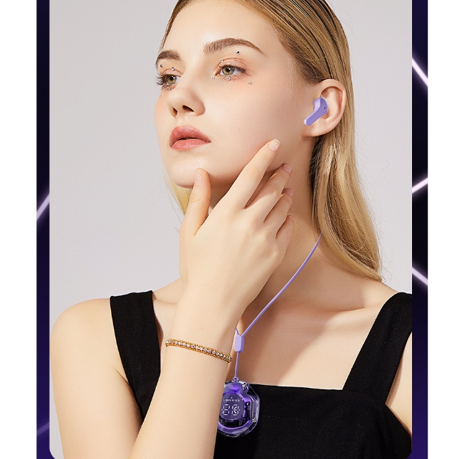 SPRISE T8 Premium Wireless Bluetooth Earphone Colorful With Lanyard/Case/LED HiFi Noise Cancelling TWS Earphon Transparent Earbuds Headset Earfon Touch Control. 