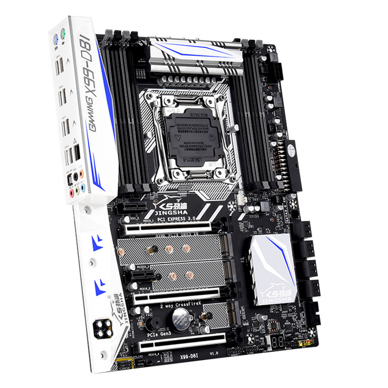 JINGSHA 1 PCS X99-D8I Gaming Motherboard DDR4 Memory Support Multiple Games M.2 WIFI Black for LGA2011-3 V3V4 Four Channel X99 Chip. 
