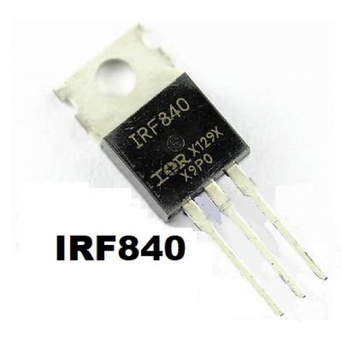 A Class IRF840 IRF 840 500V 8A 75W TO-220 N-Channel Power MOSFET 3 Pin IC Power Transistor Field Effect MOSFET IC Electronic Components Electrical Circuitry Parts