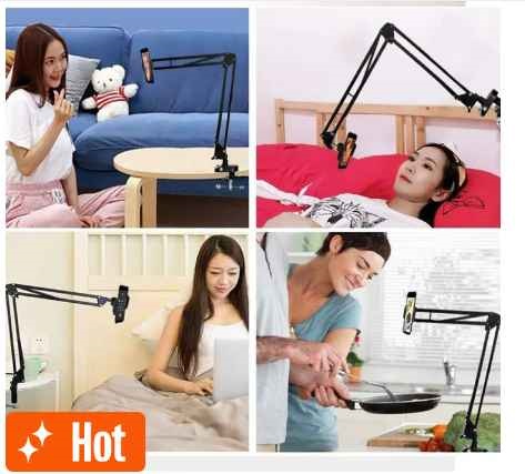 Overhead Video Stand ( মোবাইল মাউন্ট - With Mobile Mount ) Phone Holder Articulating Arm Phone Mount Table Top Scissor Boom Arm Articulating Phone Stand Tablet Phone Holder for Streaming Phone Baking Crafting. 