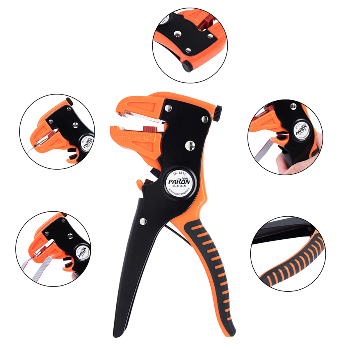 PARON Automatic Duck-billed Stripper Multifunctional Wire Stripping and Cutting Pliers Dual Layer Handle Duckbill Pliers AWG24-10 0.2-6.0mm² JX-1311. 