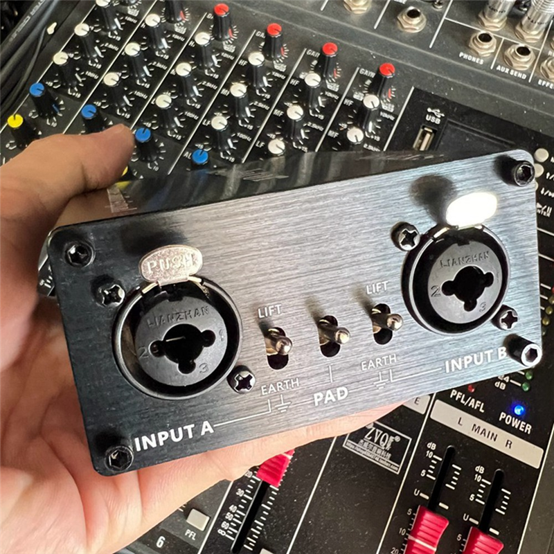 1 PCS LA2XS Audio Isolator Noise Reduction Filter Eliminates Current Noise Dual-Channel 6.5 XLR Mixer Audio Isolators. 