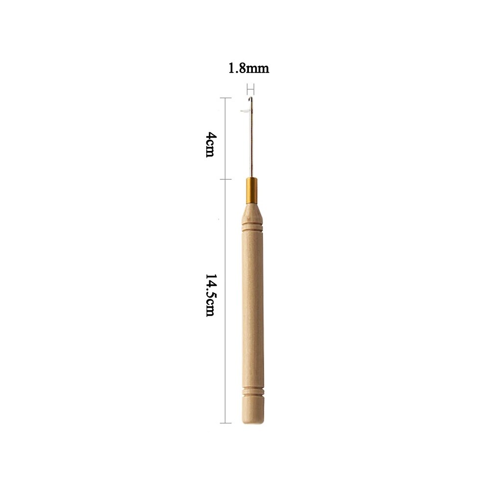 Handle Crochet Knitting Wooden Handle Hooks Needles Set Soft Weave Making Wigs For Hair Extensions Tools Deadlock Braid Hair. 