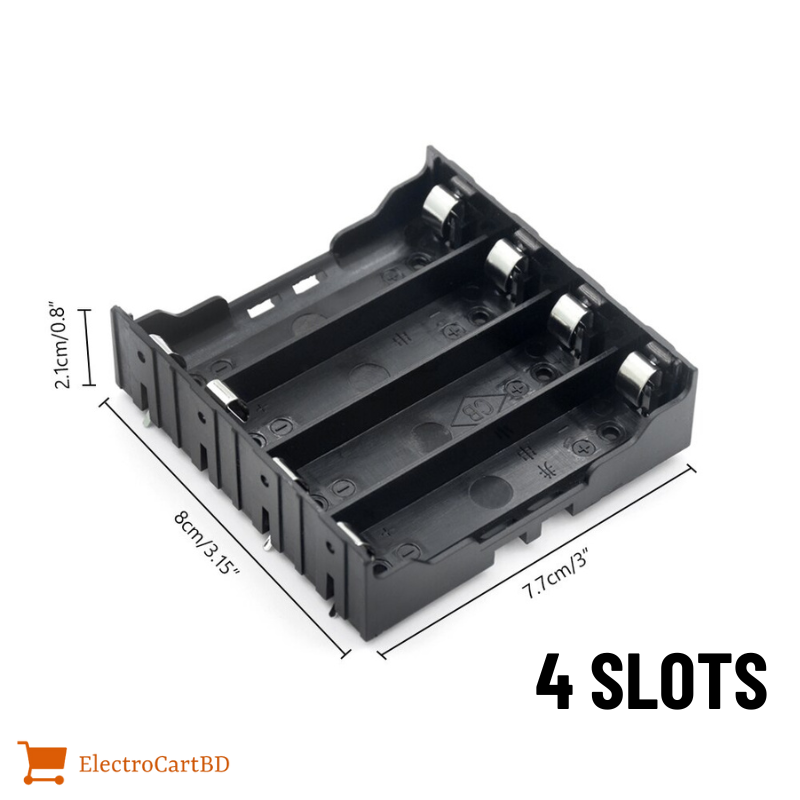 18650 Battery Case Holder Bracket Storage Box 1x 2x 4x Slots For 18650 Batteries Container Hard Pin-1Pcs. 