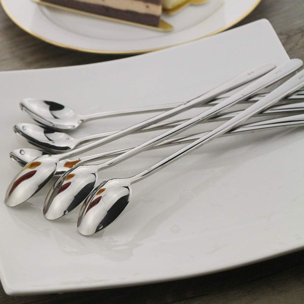 Long Handle Spoon 6 Pieces - Convenient Set Of Long-Handled Spoons For Various Uses. 