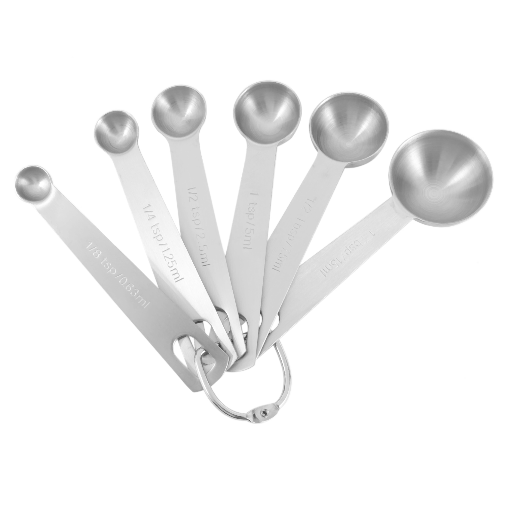 Measuring Spoons, Stainless Steel Measuring Spoons Cups Set, Small Tablespoon with Metric and US Measurements, Set of 6 for Gift Measuring Dry and Liquid Ingredients