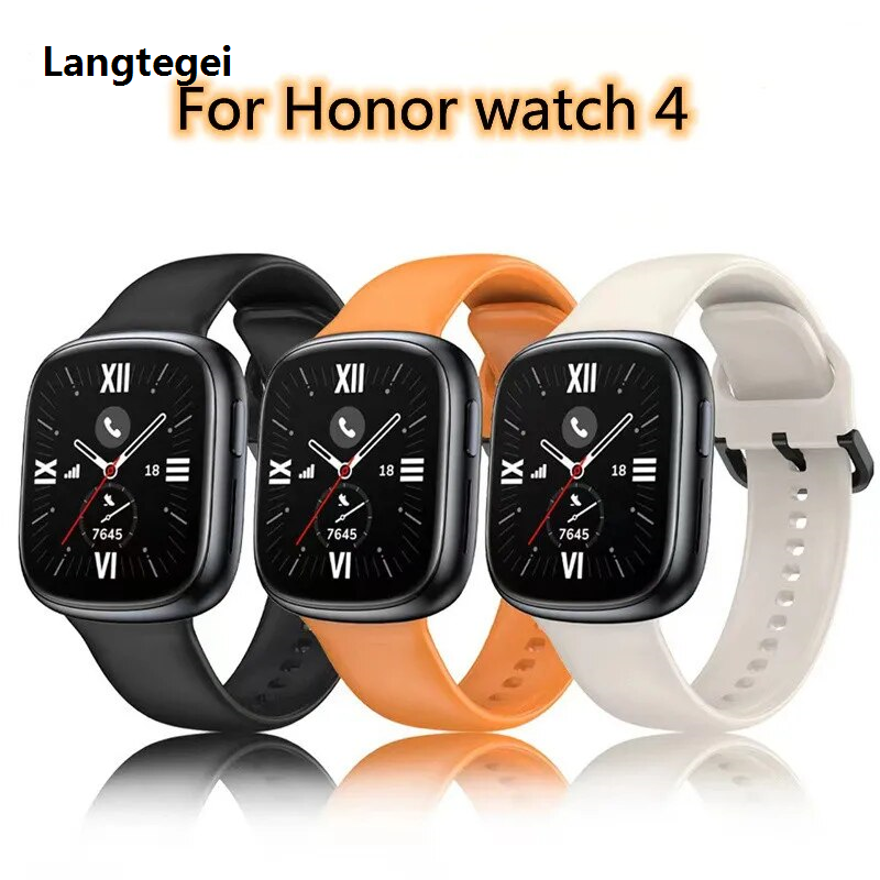 Strap For Honor watch 4 Wristbands Sport Colorful Band Silicone Replacement Bracelet For Honor watch 4 Smart Accessories
