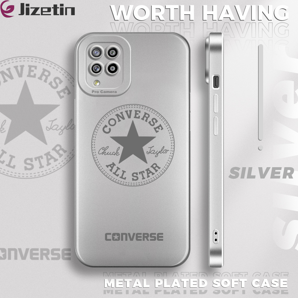 Jizetin for Samsung A42 5G Case Star Camera Protective Matte Phone back cover Soft Silicone TPU Mobile Phone Case