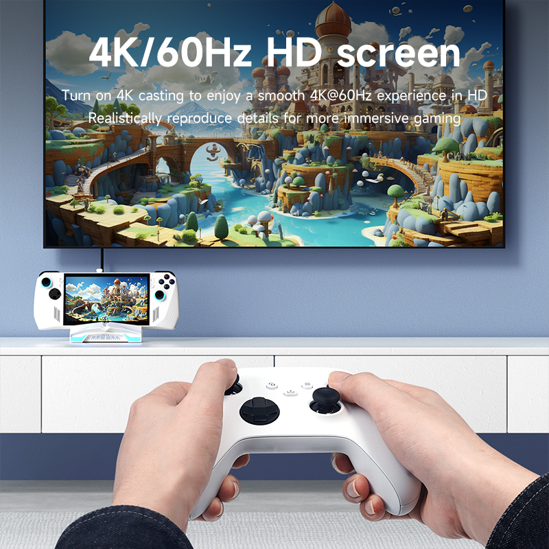 Hagibis ROG Ally/Steam Deck/Switch/OLED Dock 6 in 1 Universal Docking Station With 4K HDMI 2.5G RJ45 100W PD RGB Light USB C Hub. 