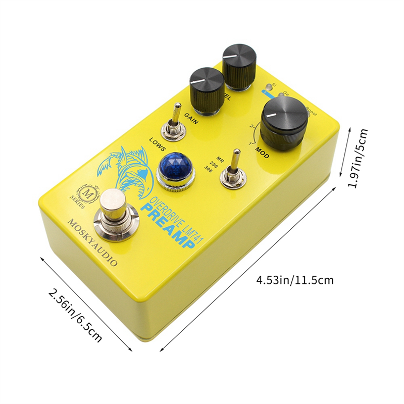 LM741 Guitar OverDrive Disortion Preamp Effects Pedal True Bypass Function Guitar Effects Processor Parts. 