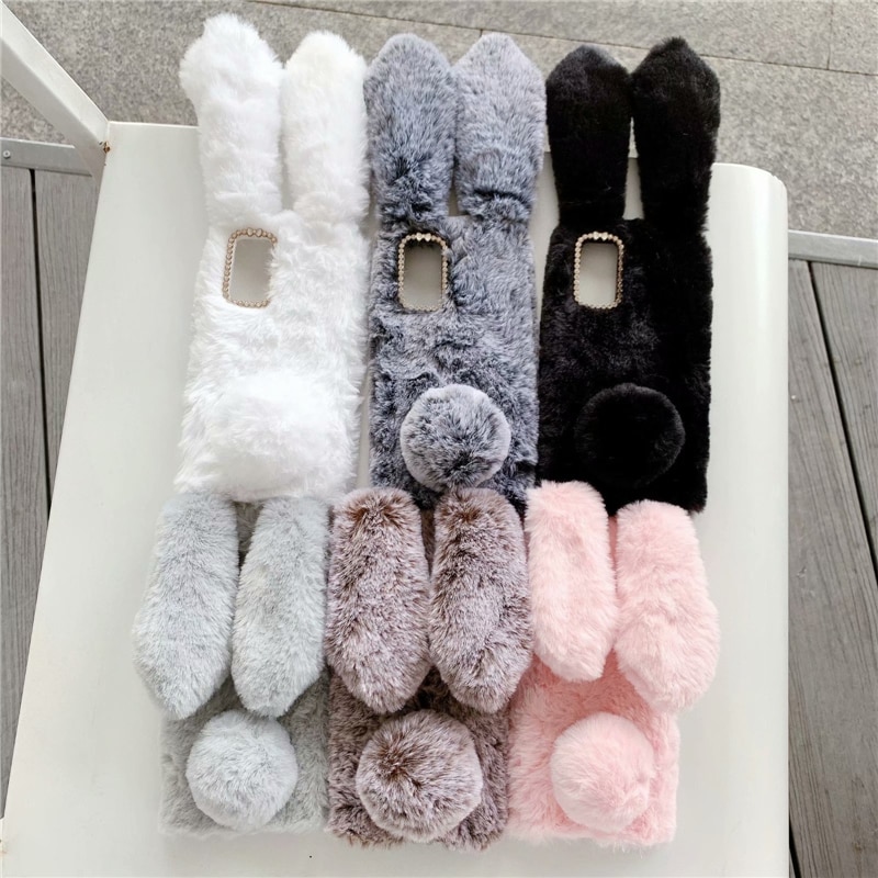 【Ice Queen song】 2023 Winter Warm Plush Phone Case For iPhone 14 XS XR X 13 12 11 Pro Max Cat Furry fluffy Fur Cover For iPhone 6 6S 7 8 Plus Cases. 
