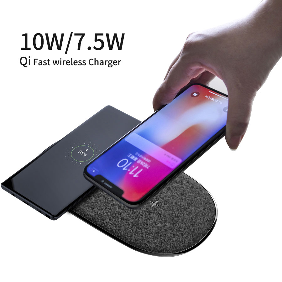 Nillkin 10W Qi Fast Wireless Charger - Gemini Dual Charging Pad for Samsung Galaxy S10 5G S10+ S10e for IPhone XS Max Xr X Gift Adapter. 