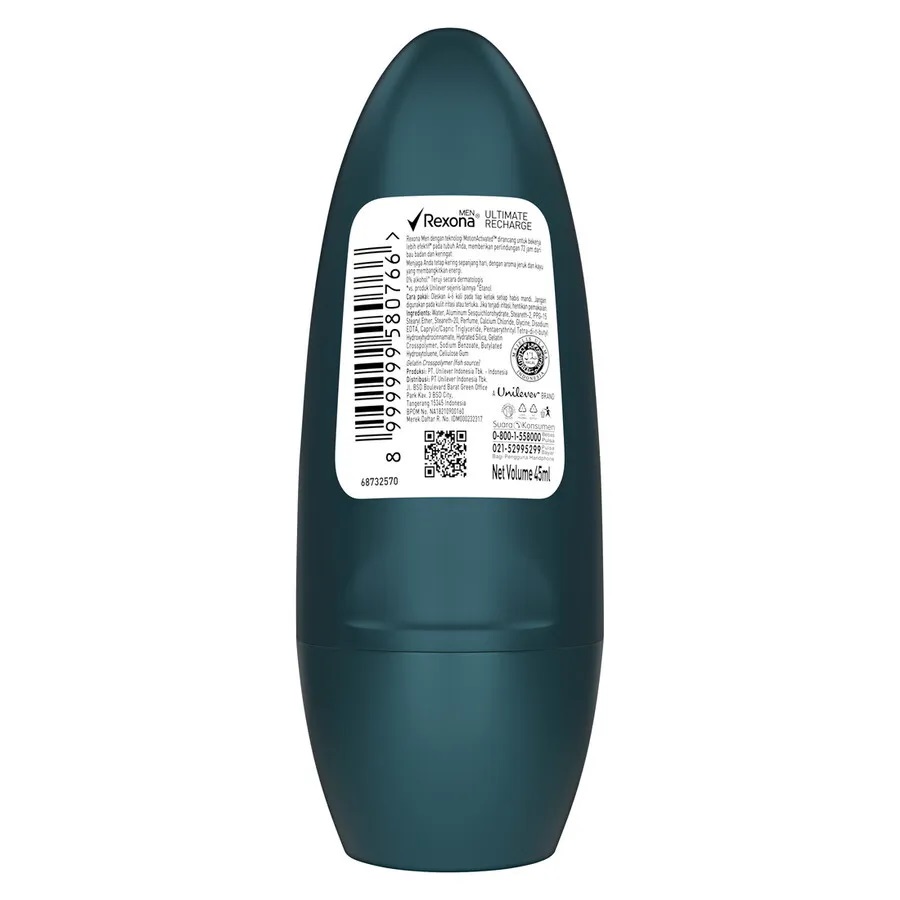 Rexona - Motion Activated Quantum Dry 72h 3x Stronger Protection Roll On For Men - 45ml. 